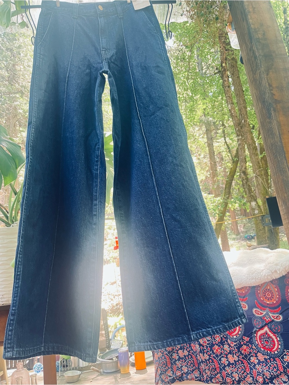 Madewlell Wide Leg Women's Jeans in Dark Blue - Classic High-Rise Style